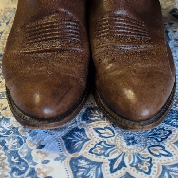 Dan Post Brown Leather Cowboy Boots Men’s 9 D Vintage main image 8